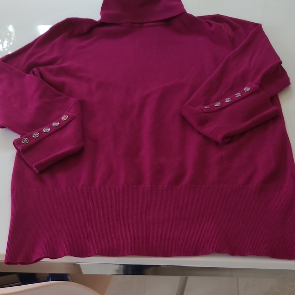 Women's Burgundy Turtleneck Sweater - Picture 1 of 6